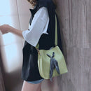 Women'S Scarf Bucket Bag Pu Leather Messenger Bag Ladies Single Shoulder Mo Y8V6