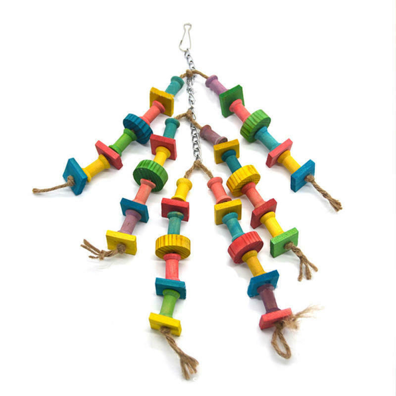 Colorful Parrot Toys Macaw Cage Chew Toys For Parrots Birds Conure Swing
