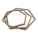 3x/Set Big/Middle/Small Wooden Hexagon Weaving Loom Tool For Making Carpets