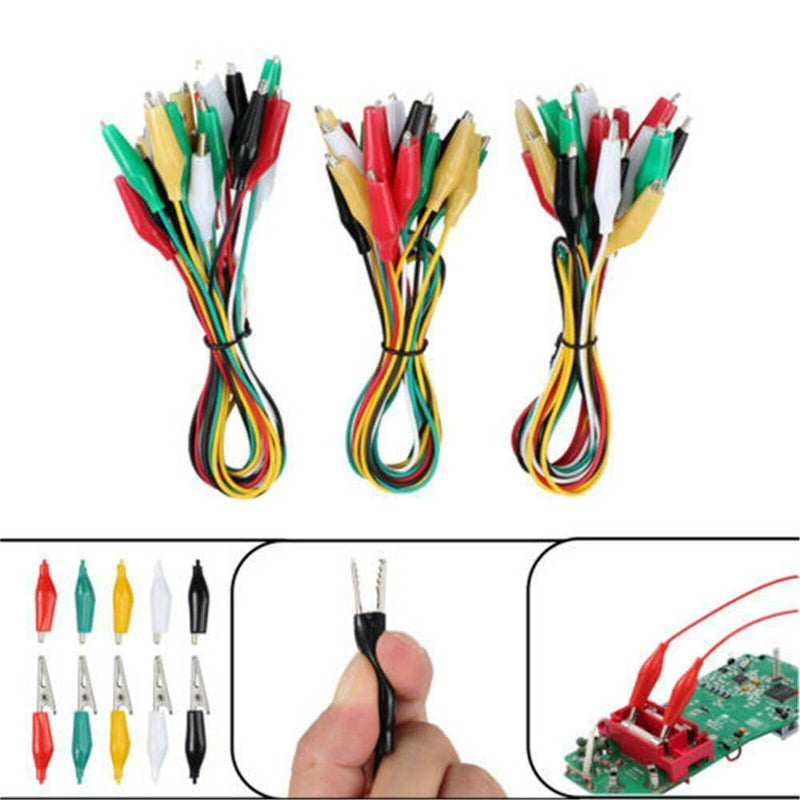 10 Electric Double Ended Alligator Crocodile Clips Test Lead Jumper Wires Cable