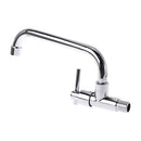 Kitchen Basin Faucet Wall Mounted Single Cold Water Tap Crosswise Chrome Plated