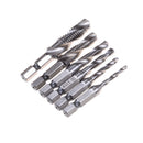 6pc Drill Tap M3-M10 Countersink Deburr Set Metric Combination Drill Tap Bit  Ew