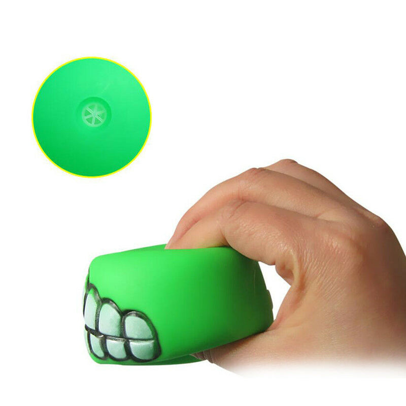 Pet Dog Novelty Play Durable Squeaky Teeth Pattern Smile