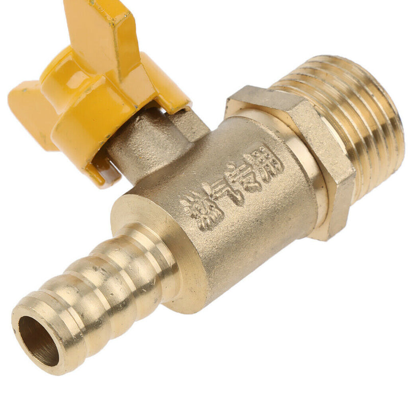 1/2" Male Hose Barb Brass Ball Valve Shut Off for Gas Water, Anti-rust,  Easy to