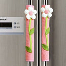 2PCS Pastoral Flower Polka Dot Door/Refrigerator Handle Cover Fridge Door H D4H9