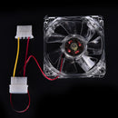 Quad 4-LED Light Neon Clear 80mm PC Computer Case Cooling Fan Popular for DIY 3c