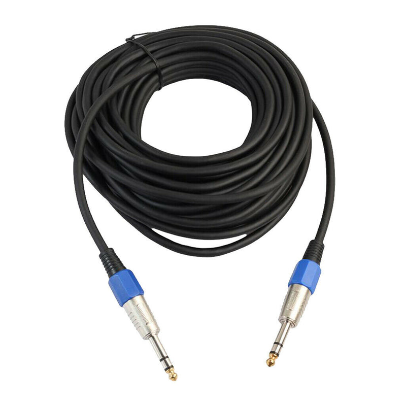 Stereo 6.35mm Electric Guitar Bass Cable Amp Cord for Home Theatre KTV 20m