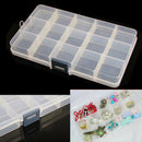 15 Detachable Clear Plastic Divided Storage Box Rhinestone  Nail Art Tips A