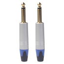 Set of 2 6.35mm Stereo Jack Plugs DIY Plugs for Headphones Soldering,