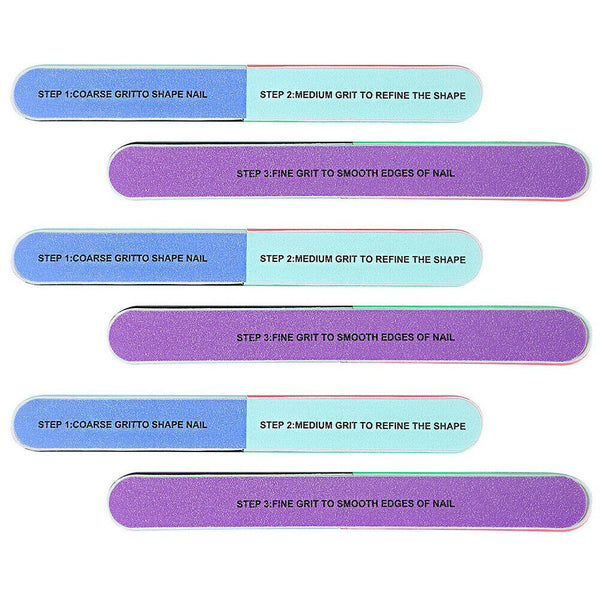 6 Pack Nail File and Nail Buffer Cosmetic Manicure, 7 Ways A3O9