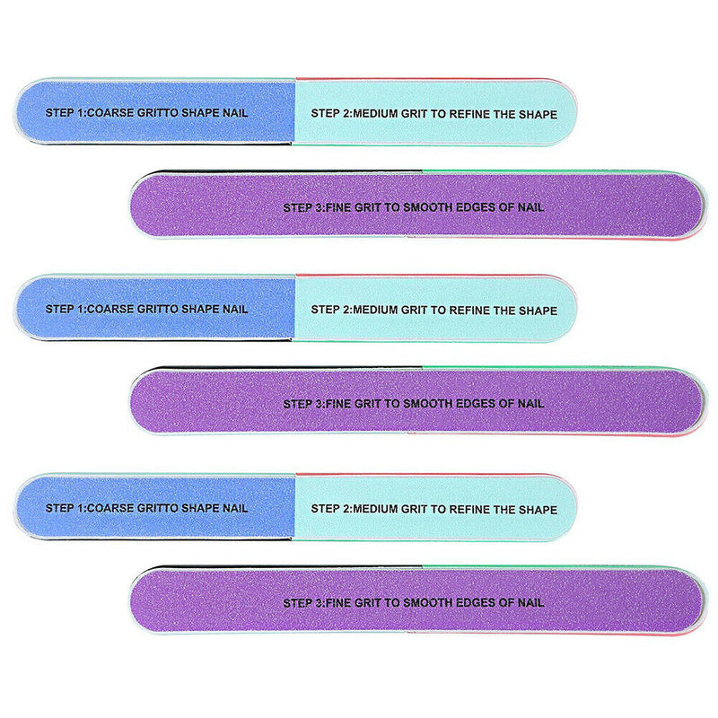 6 Pack Nail File and Nail Buffer Cosmetic Manicure, 7 Ways A3O9