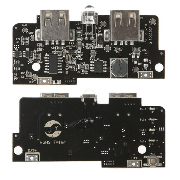DIY 5V 2A Power Bank Charger Module Step Up Boost Dual USB LED PCB Circuit Board