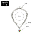 Punk Women Necklace Bead Chain Multi-layer Love Pendant Choker Jewelry Gift