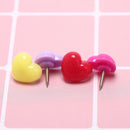 12pcs/box multi-color heart push pins notice board map drawing office thumb  Z