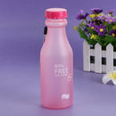 Candy Colors Unbreakable Frosted Plastic Kettle 550mL Water Bottle (Pink)