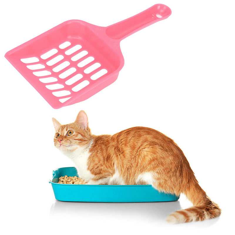 Cat Dog Plastic Litter Tray Scoop Spoon Random Color Waste Poop Shovel Clean BX