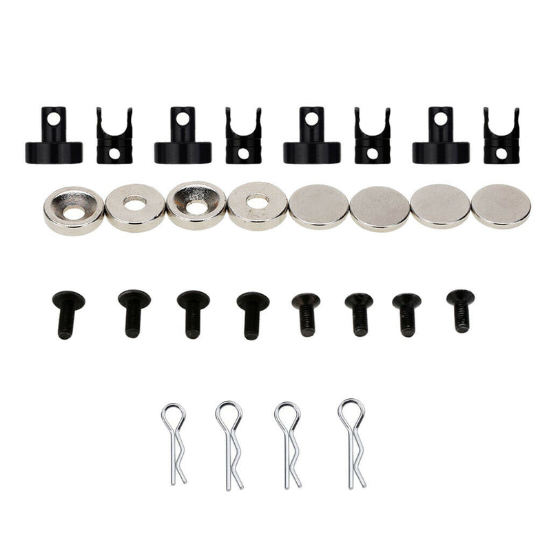 4Pcs Magnetic Invisible RC Car Body Column Clips 1:10 RC Car Part Kit Black