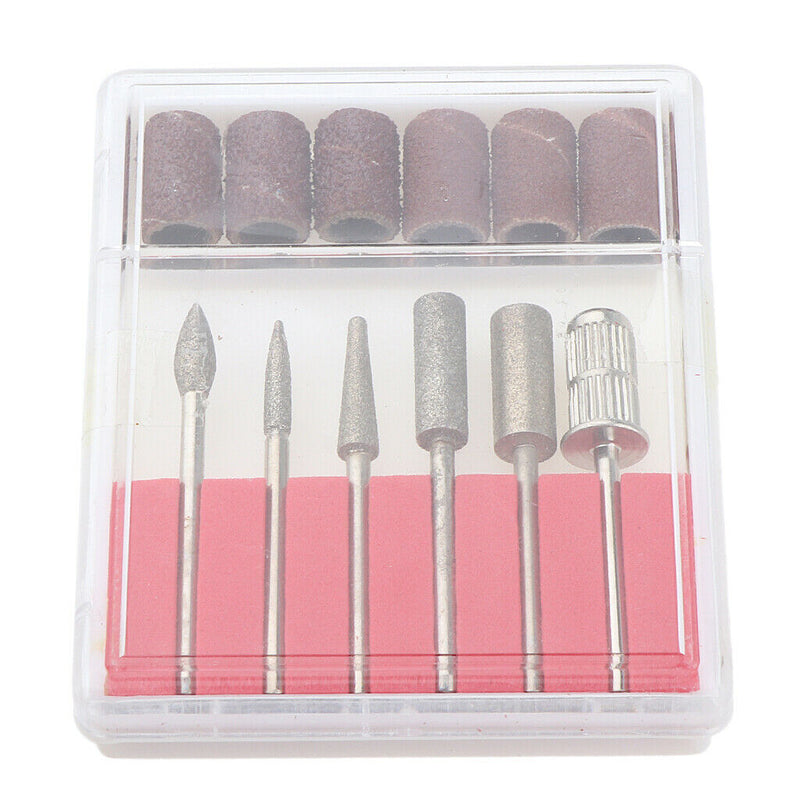 6Pcs 3/32' Cuticle Clean Nail Drill Bit Set Rotary Burr Nail File Drill Bits