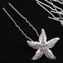 10 Pieces Sea Star Crystal Headpiece Fancy Hair Party Wedding Bride Jewelry