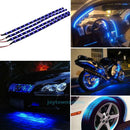 4Pcs Waterproof 30CM 15 LED Car Motor Truck Flexible Strip Light Decor Blue 12V