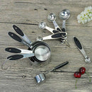 10pcs/set Stainless Steel Measuring Cups Measuring Spoon Scoop Silicone Bla U5Y5