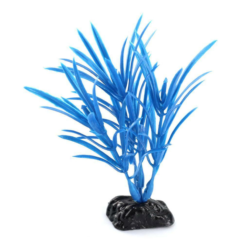 Fluorescent Blue Artificial Plant Grass Aquarium Fish Tank Water Decoration