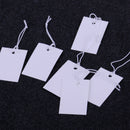 100pcs Blank White Price Tags w/ Elastic String Strung Merchandise Paper Labels