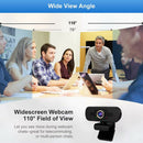 110 Degree Lens 1080P FHD Webcam with Mic Privacy Cover USB Computer Web Camera
