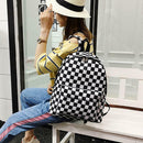 Plaid Pattern Backpacks Canvas Shoulder Bag Anti-theft Pack for Men and Women