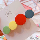 Candy Color Wood Circle Fringe Barrette Women Ponytail Hair Clips (Style 5)