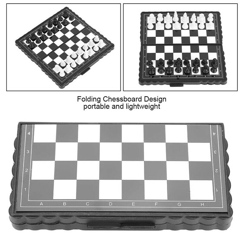 5X(5x5 Inch Chess Portable Plastic Folding Board With Magnetic Chess Game  S2C9)