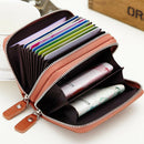 Leather Unisex Credit Card Holder Zipper Wallet Business Cards Case Purse Travel