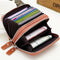 Leather Unisex Credit Card Holder Zipper Wallet Business Cards Case Purse Travel