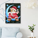 Full Round Drill Rhinestone Picture DIY Xmas Cat Art Moon Diamond Painting