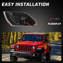 2 Pcs LED Side Marker Lights for Jeep Wrangler JL 2018 2019,Smoke Lens Ambe