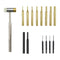 15 Pcs Brass Punch Set And Double-Sided Copper Hammer, Brass, Steel, Plastic