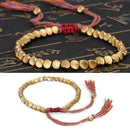 Handmade Tibetan Braided Cotton Copper Beads Lucky Rope Bracelet Jewelry Xmas