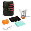Portable Cooking Tool Camping Automatic Ignition Canister Stove Pot (1 Set) A