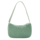 Fashion Woolen Handbag Shoulder Underarm Bags Travel Casual Totes (Green)