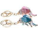 Women Lady Handbag Pendant Charming Rhinestone Fish Carp Metal Keychain Keyring