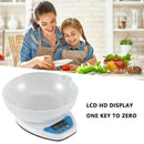5kg/1g Kitchen LCD Electronic Weighing Scale Digital Measuring Scale w/Bowl