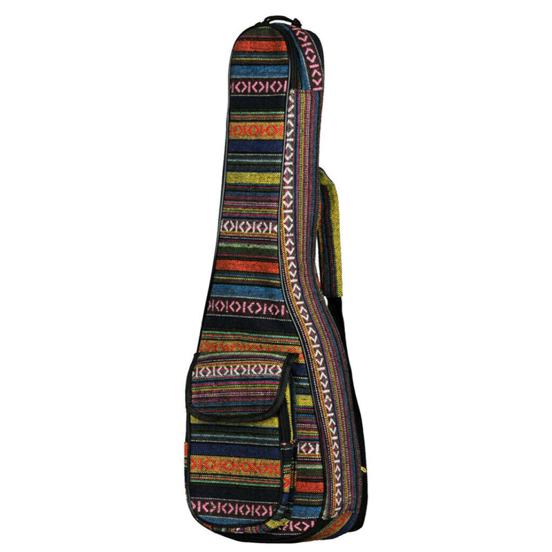 Folk Strip Style Padded Bag For Ukulele Guitar Back Strap Shoulder Bag Case
