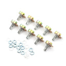 10Pcs 100K Ohm Linear Taper Rotary Potentiometer Panel Pot B100K 15mm 3Pin MME