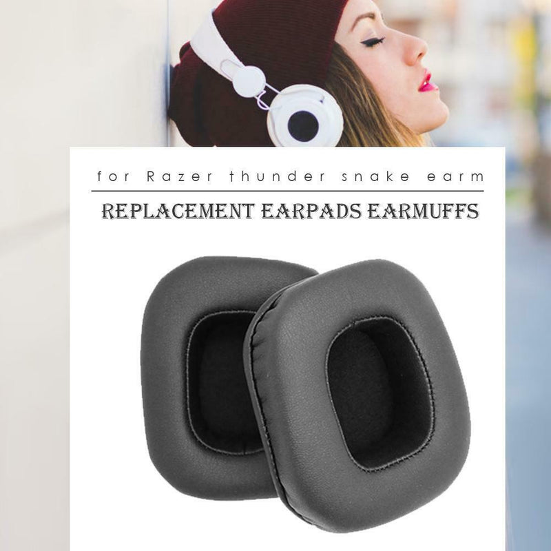 1 Pair Replacement Soft Protein Leather Ear Pads Cushions for Razer Tiamat