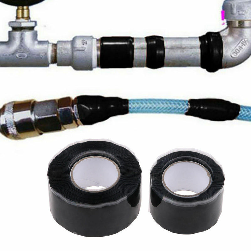 Black Rubber Silicone Repair Waterproof Bonding Tape Rescue Self Fusing Wire NEW