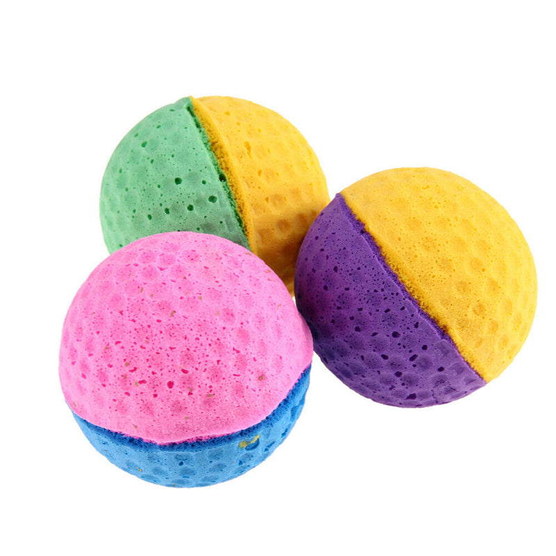 12pcs Funny Colorful Soft Latex Feathered Ball Toys Pet Cat and Dog Toys