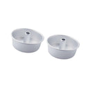 2x Round Hollow Chiffon Cake Mold Angel Food Cake Pan w/ Removable Bottom 6"