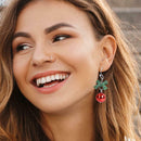 Christmas Drop Earrings Bowknot Round Ball Dangle for Women Jewelry Gift