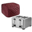 Polyester Quilted Four Slice Toaster Appliance Dust-Proof Cover (Red)
