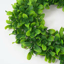 16.5" Boxwood Wreath Farmhouse Greenery Wreath for Front Door Hanging Wall Decor